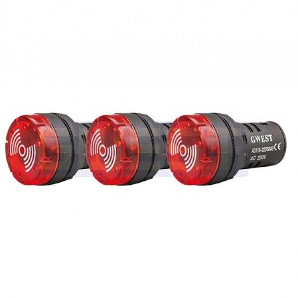 Gwest 22mm 220V. LEDLİ BUZZER  Gwest 22mm 220V. LEDLİ BUZZER